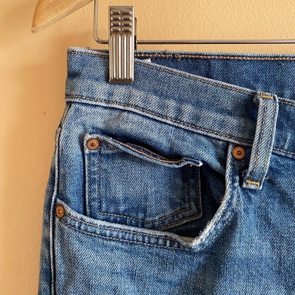 Denim Forum The Yoko High Rise Slim Womans Size 28 In My Bleu L'amour Distressed - Picture 5 of 14